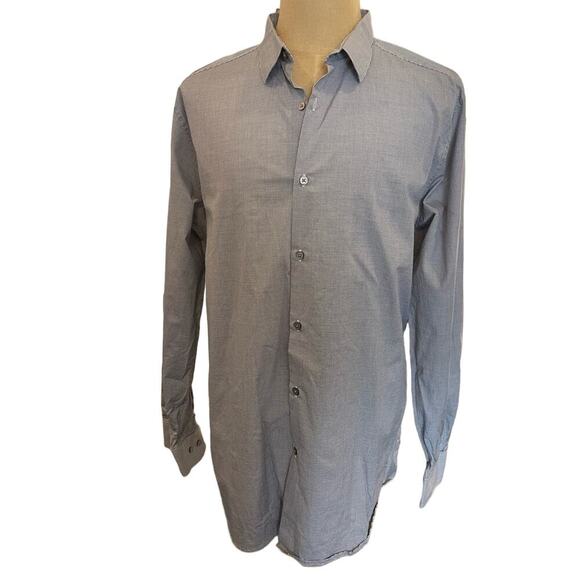THEORY Checked Button Down Shirt 17 1/2 - Picture 1 of 6